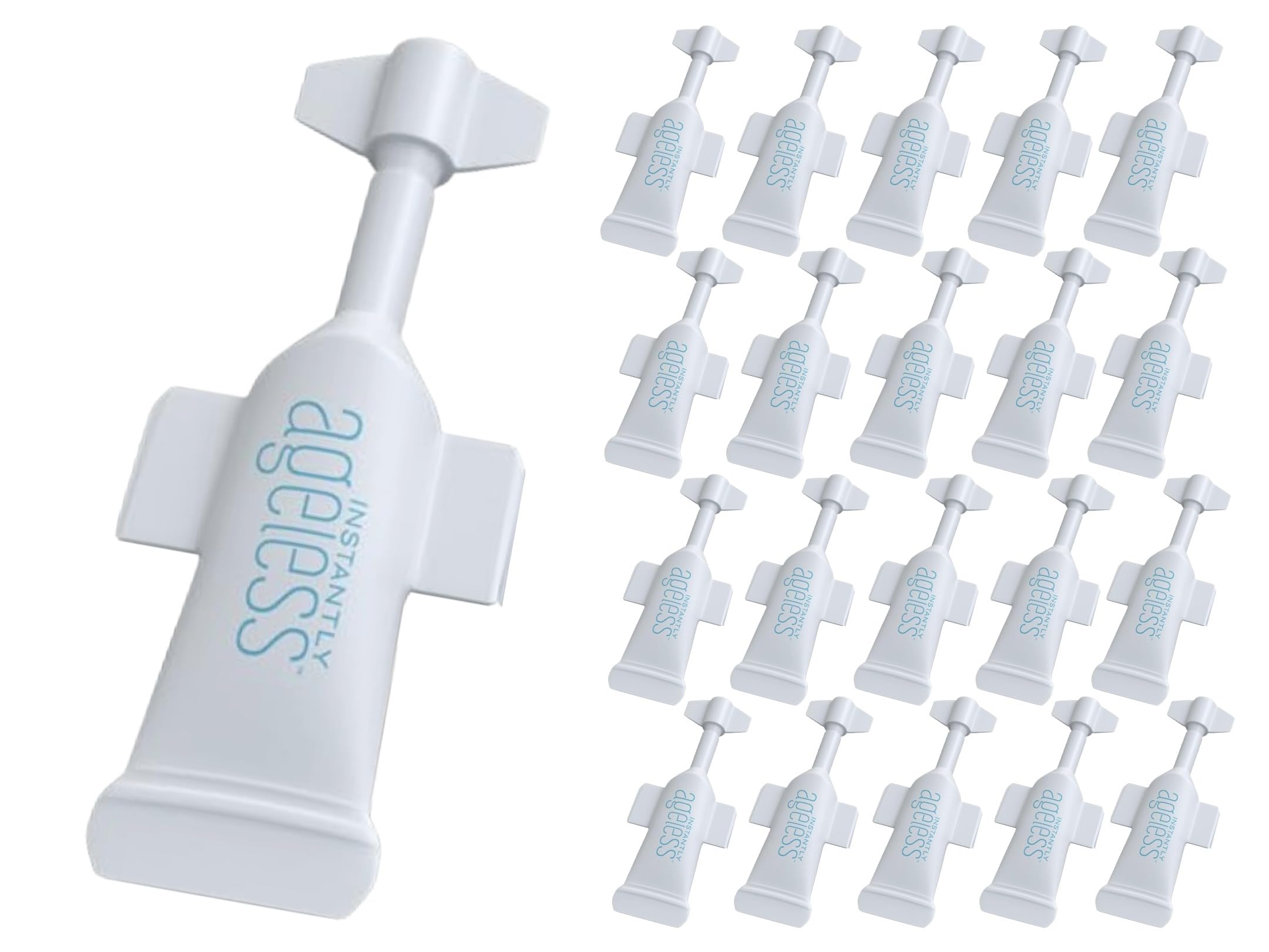 Instantly Ageless front packaging showing compact vial box and branding for convenience