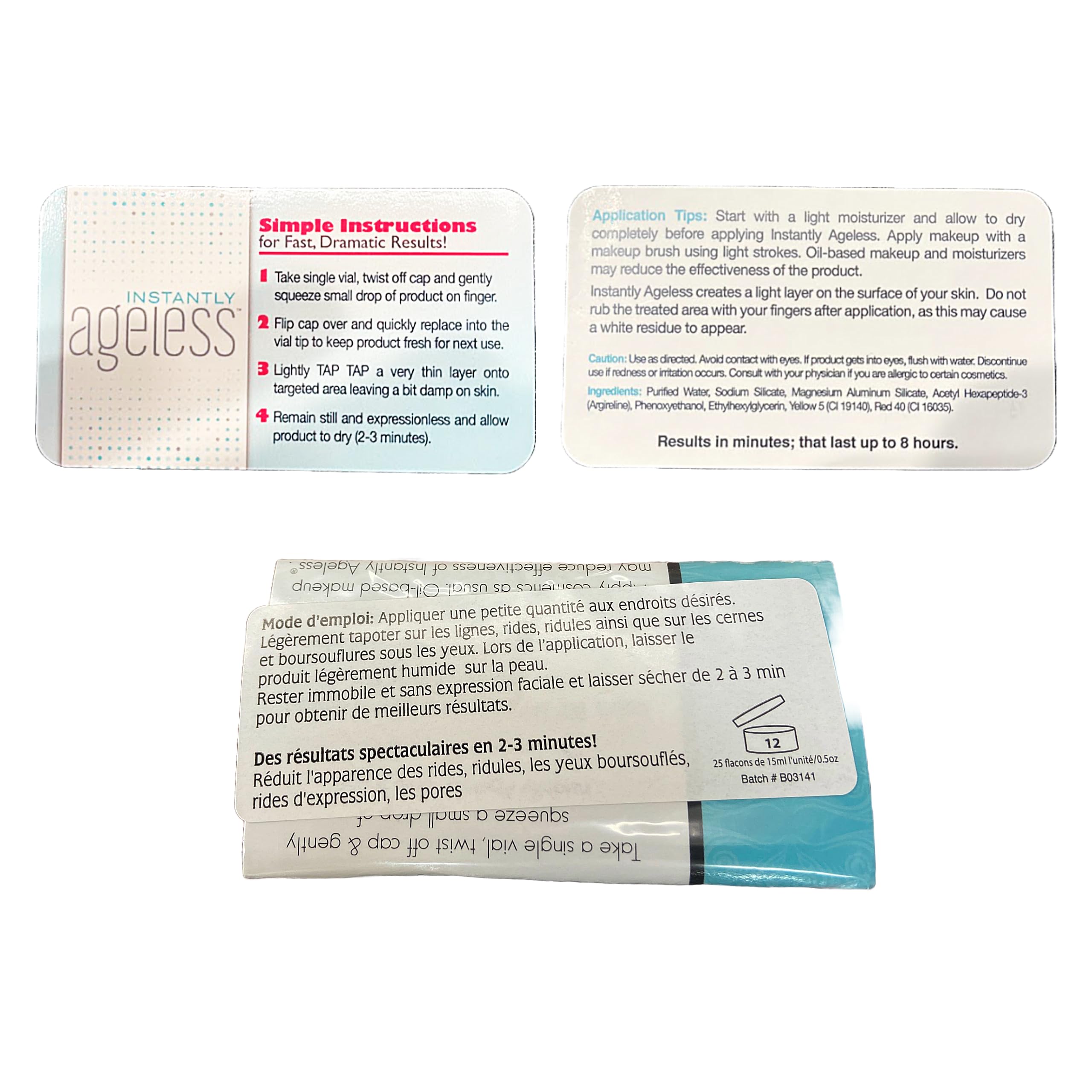 Instantly Ageless label and ingredients closeup highlighting product transparency benefit