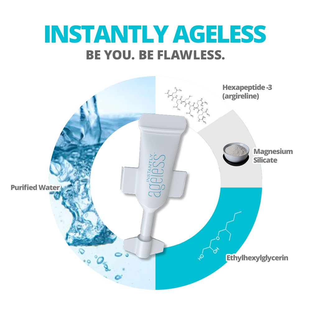 Instantly Ageless cream texture on fingertip showing smooth blendability benefit