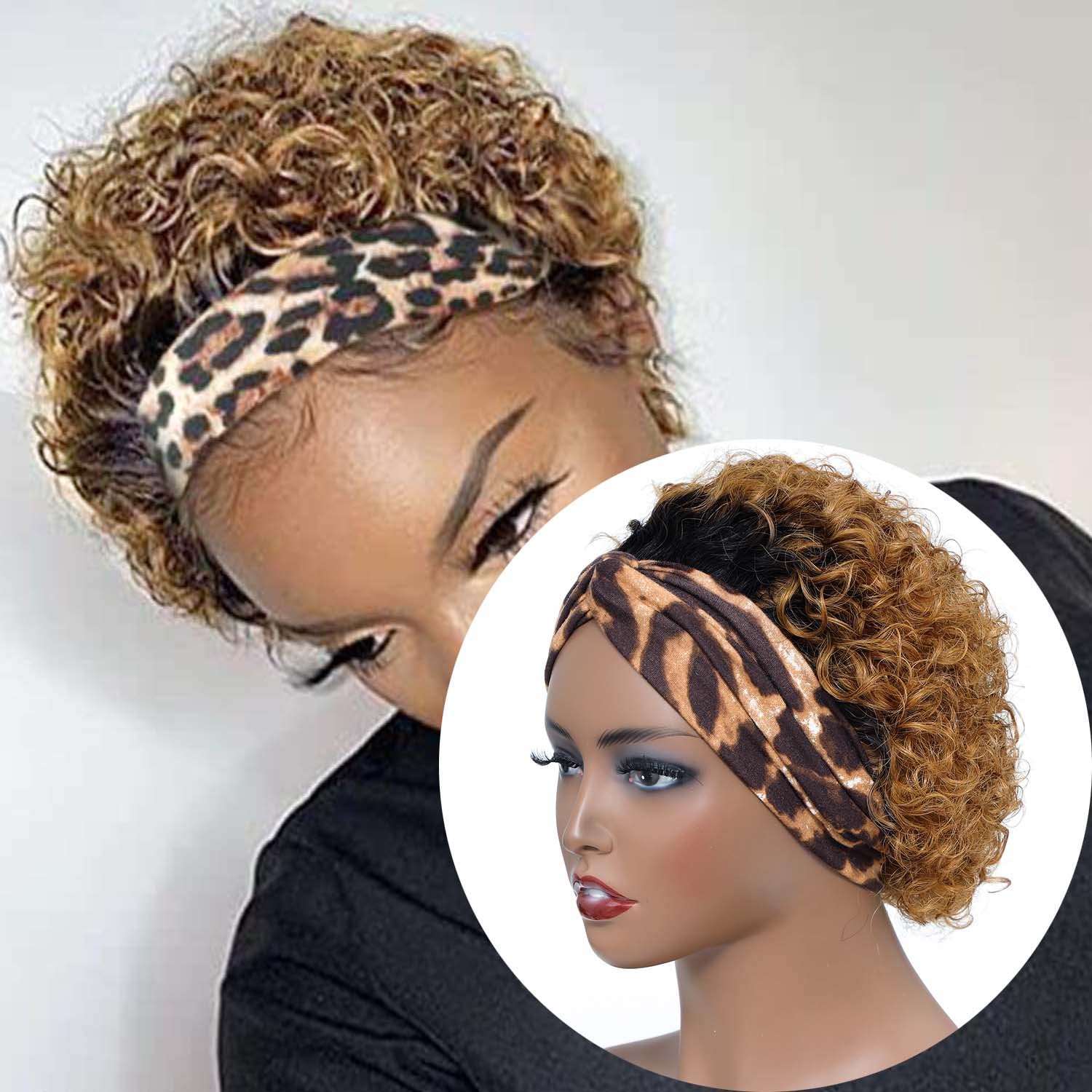 INSTASTYLE close-up of curly pixie texture highlighting natural human hair movement