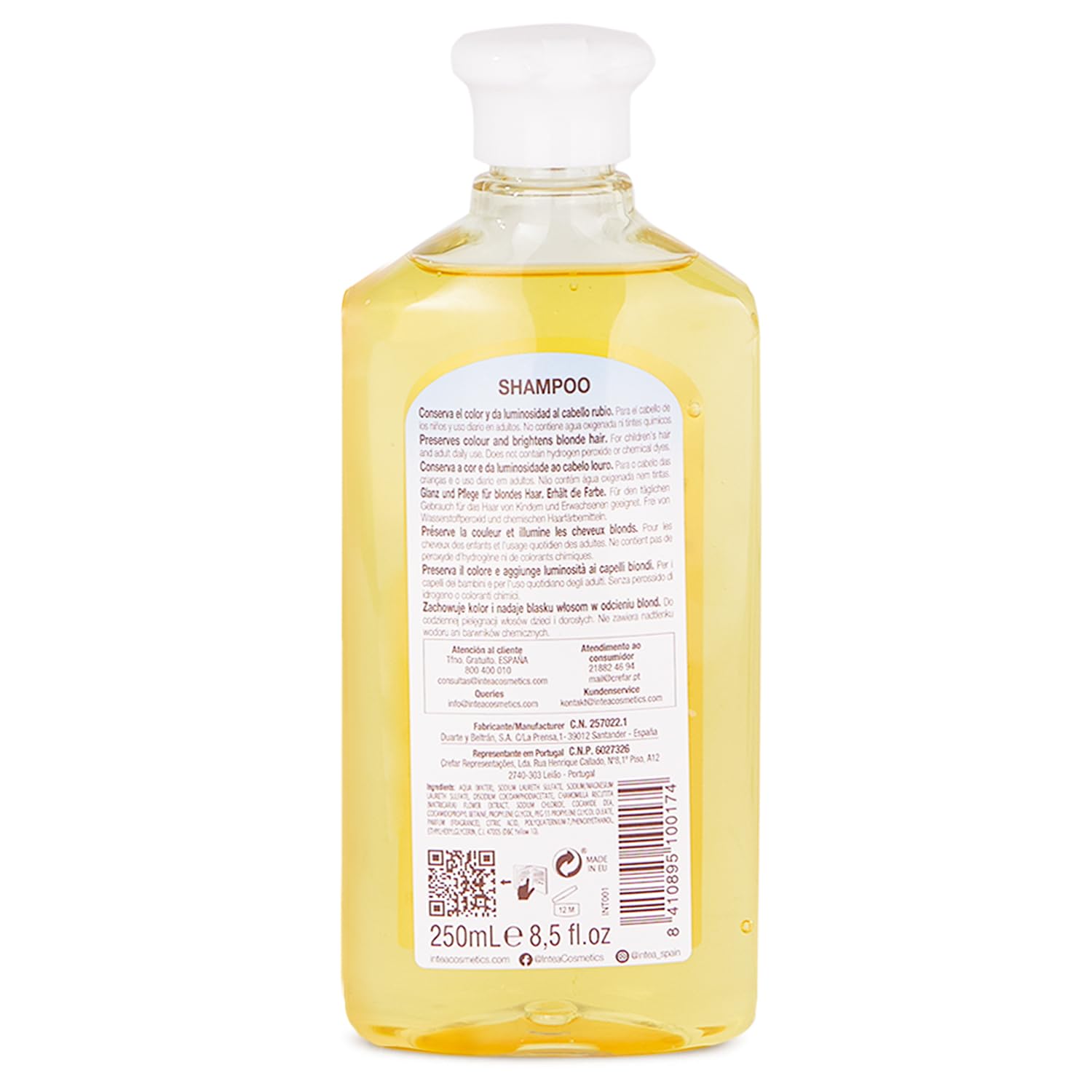Intea shampoo in bathroom lifestyle setting emphasizing soft shine