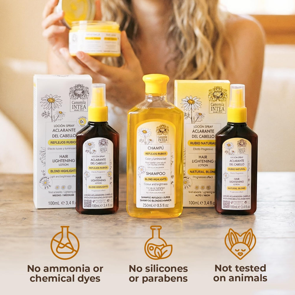 Intea label close-up displaying no ammonia or parabens and ingredient clarity