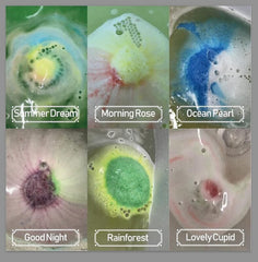 INTEYE close-up of bath bomb texture revealing fine, lightweight fizzing formula
