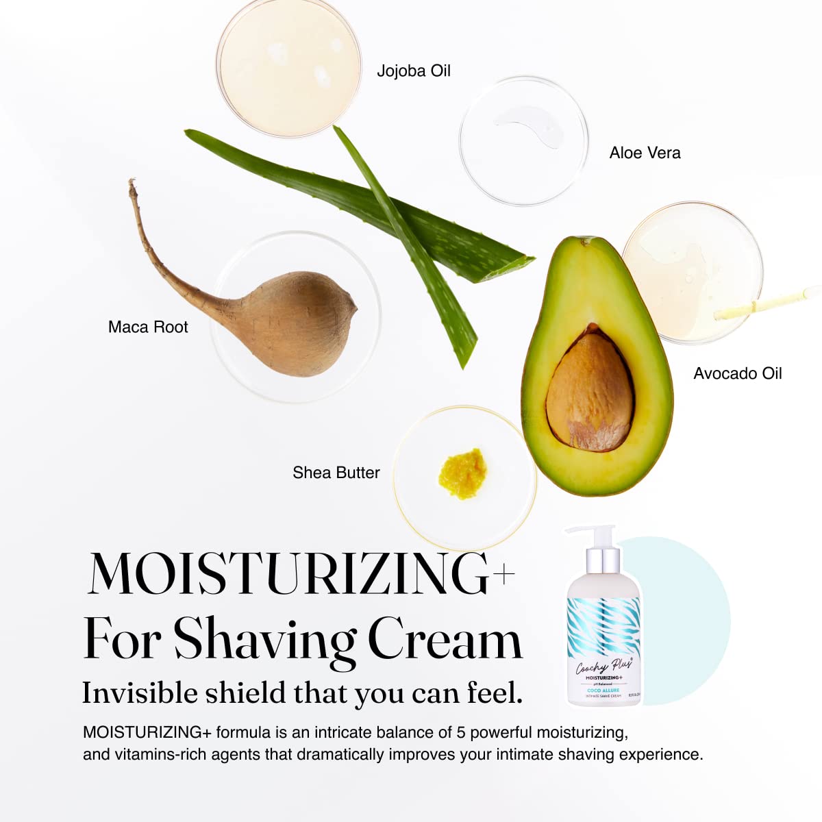 IntiMD Coochy Plus natural oils lineup highlighting moisturizing benefits