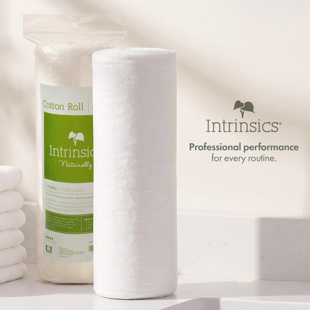 Intrinsics cotton roll on spa table showing professional presentation benefit