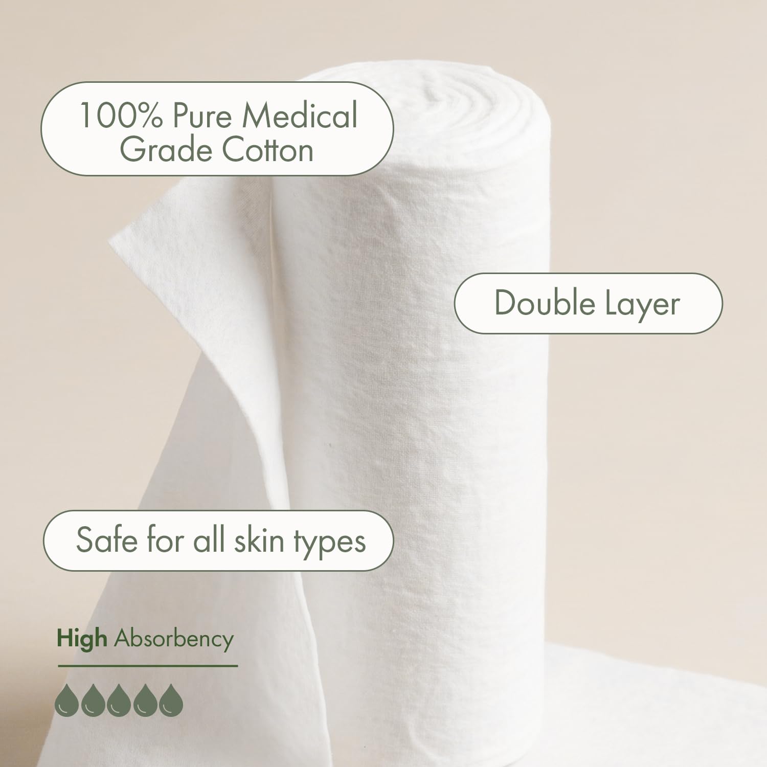 Intrinsics close-up texture of pure cotton showing high-absorbency benefit