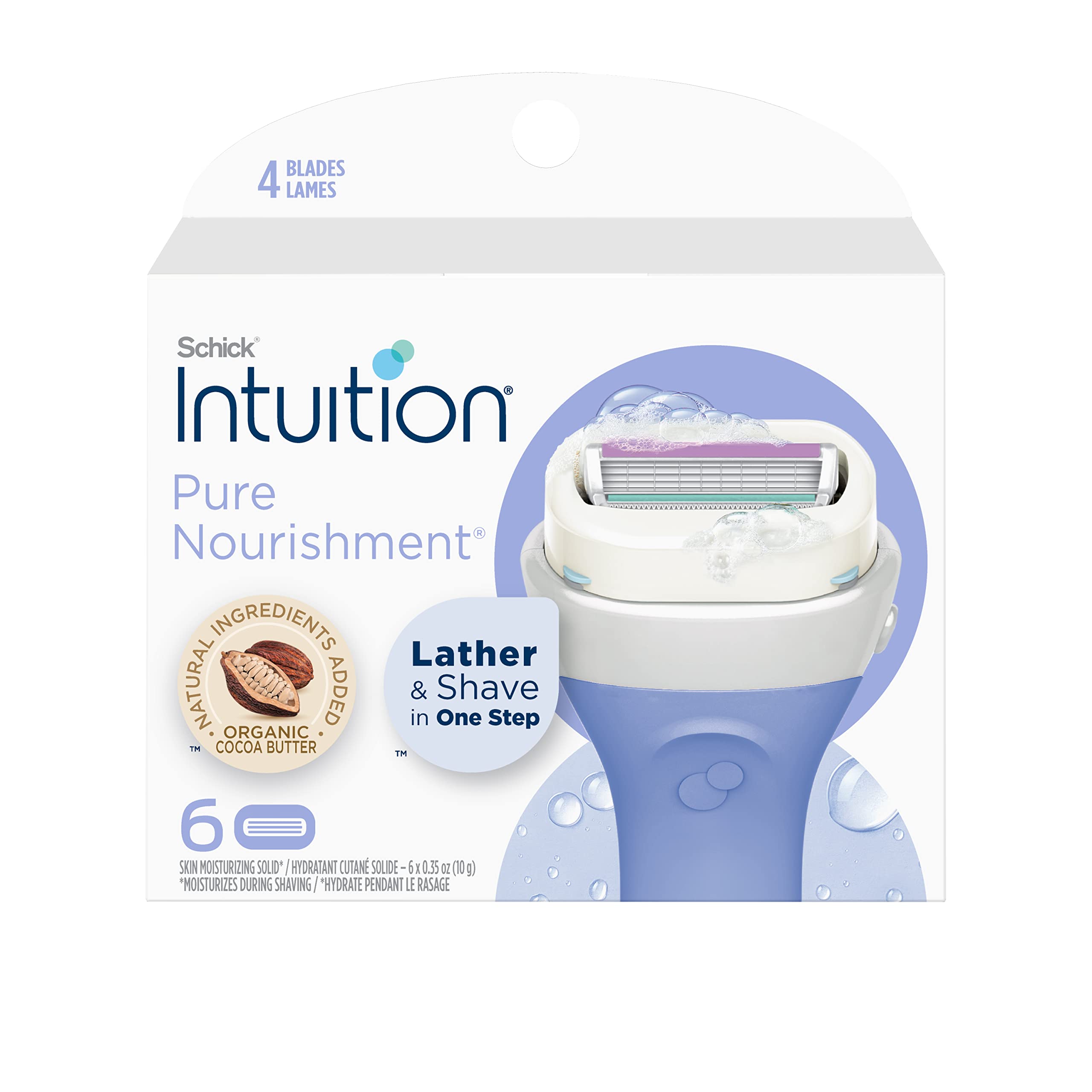 INTUITION front packaging showing six refill cartridges and benefits