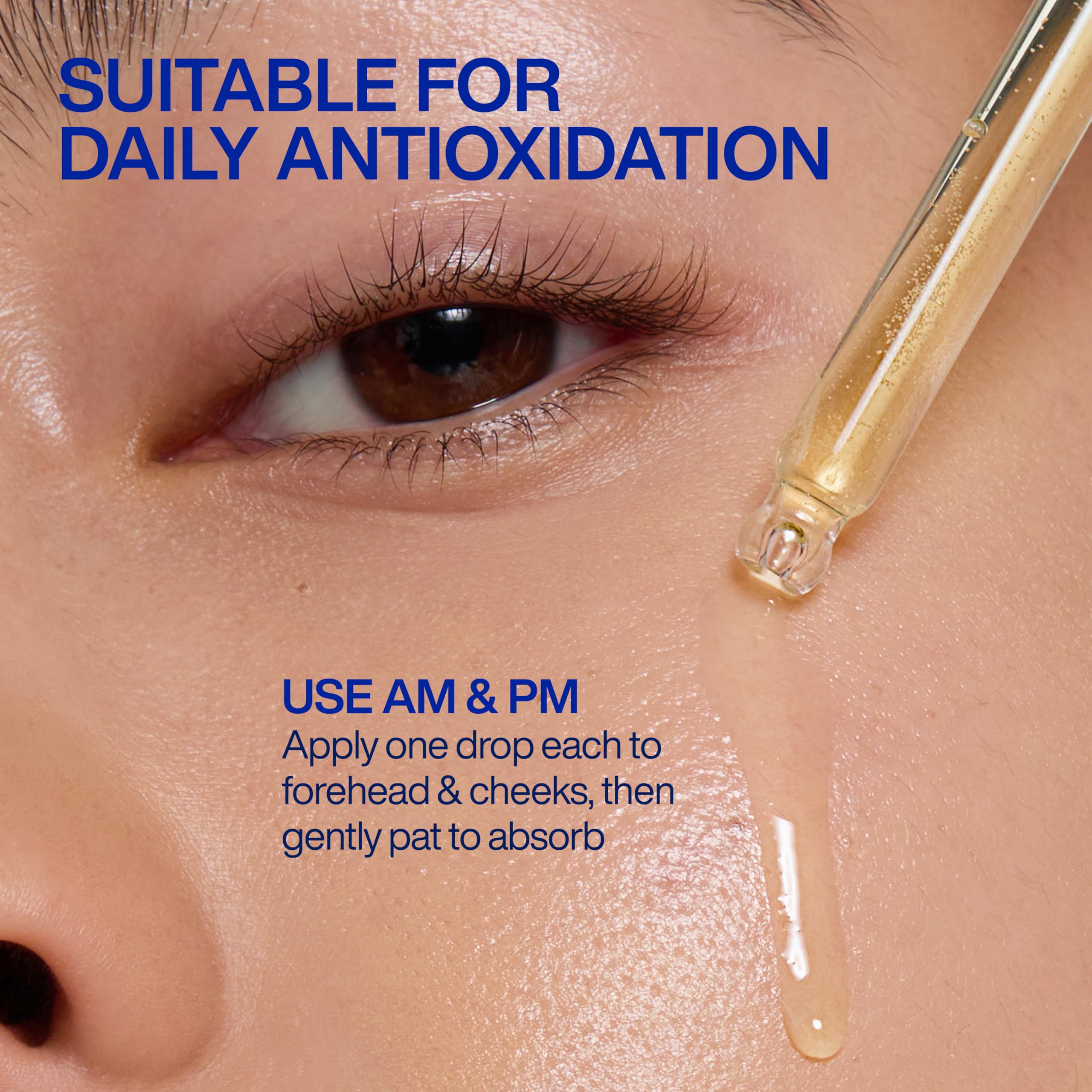 IOPE serum applied to skin demonstrating lightweight, non-greasy finish