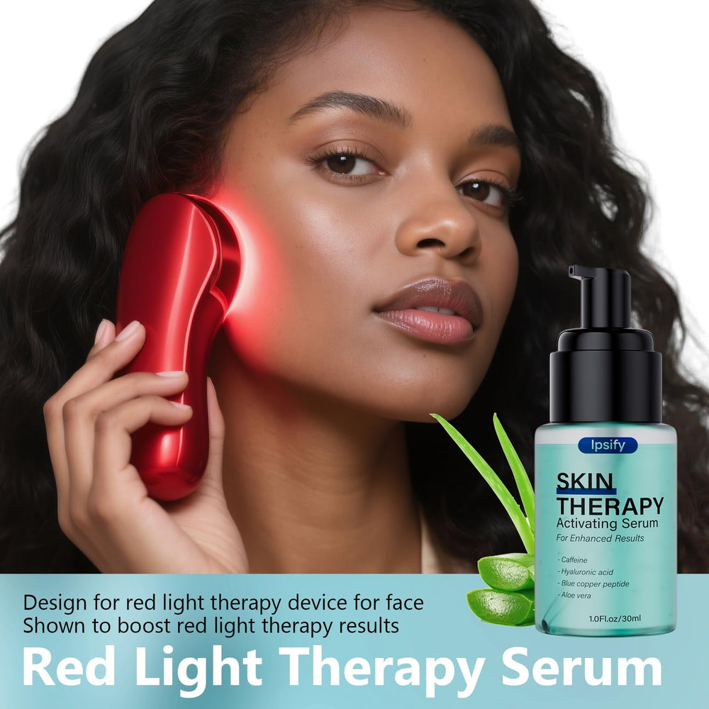 Ipsify serum applied to face demonstrating smooth non-greasy absorption