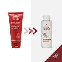 IRALTONE shampoo on bathroom shelf in lifestyle setting showing everyday convenience benefit