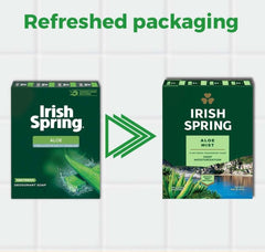 Irish Spring aloe bars boxed view indicating organized storage and ready supply