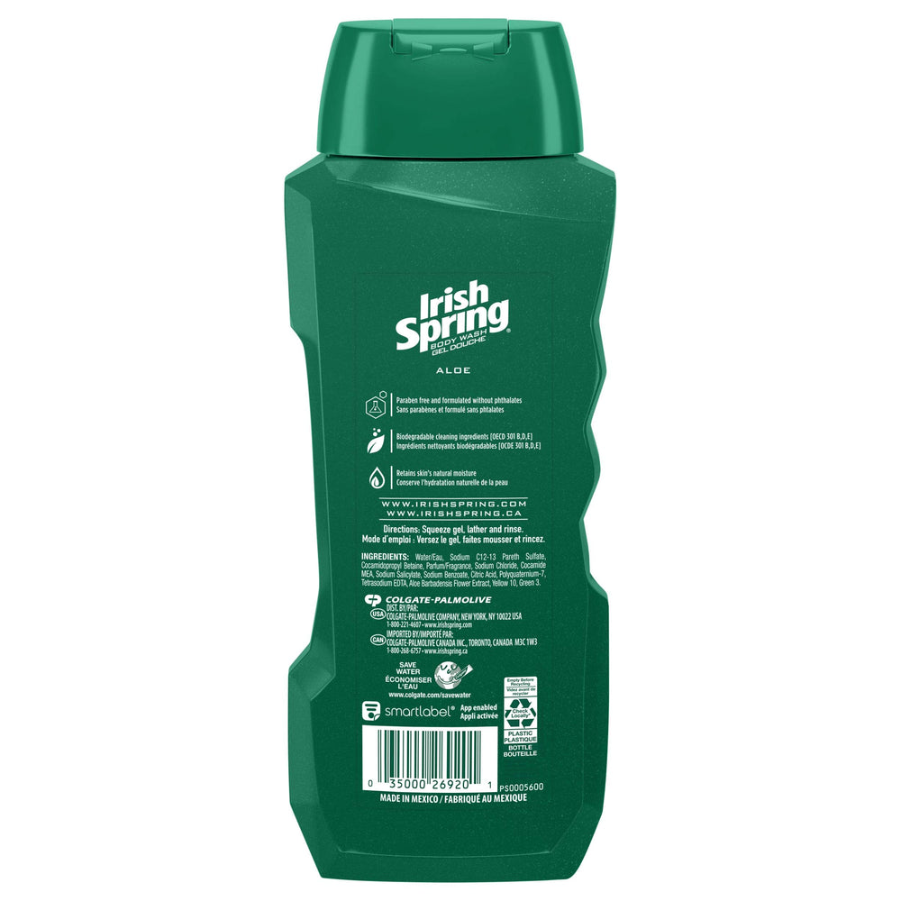 Irish Spring bottles on bathroom shelf showing neat organization and daily use