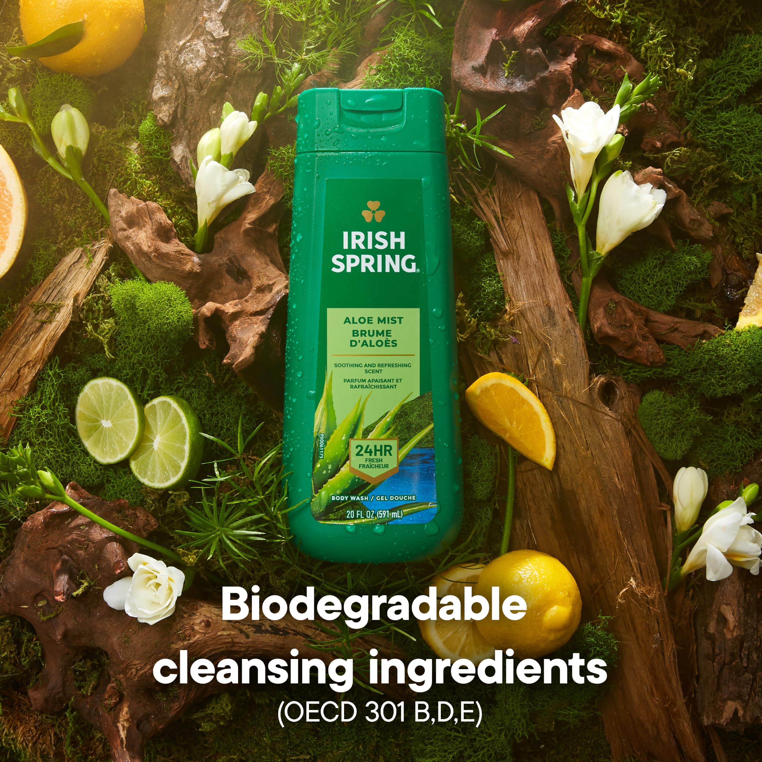 Irish Spring in shower with steam showing invigorating daily-fresh benefit