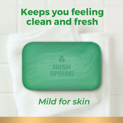 Irish Spring bar close-up with lather demonstrating rich foam