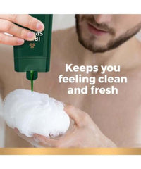 Irish Spring pouring gel into hand producing rich lather for deep cleansing