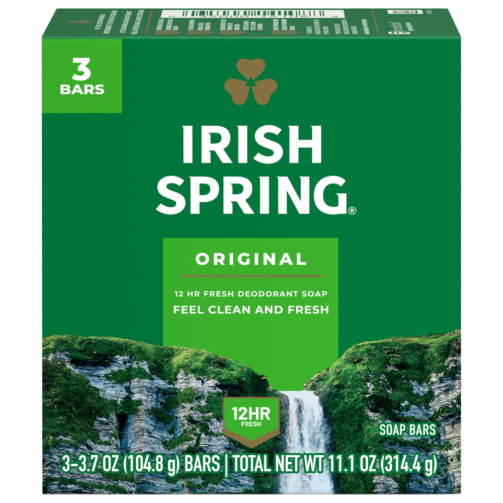 Irish Spring front packaging showing three bars and clear branding for quick identification