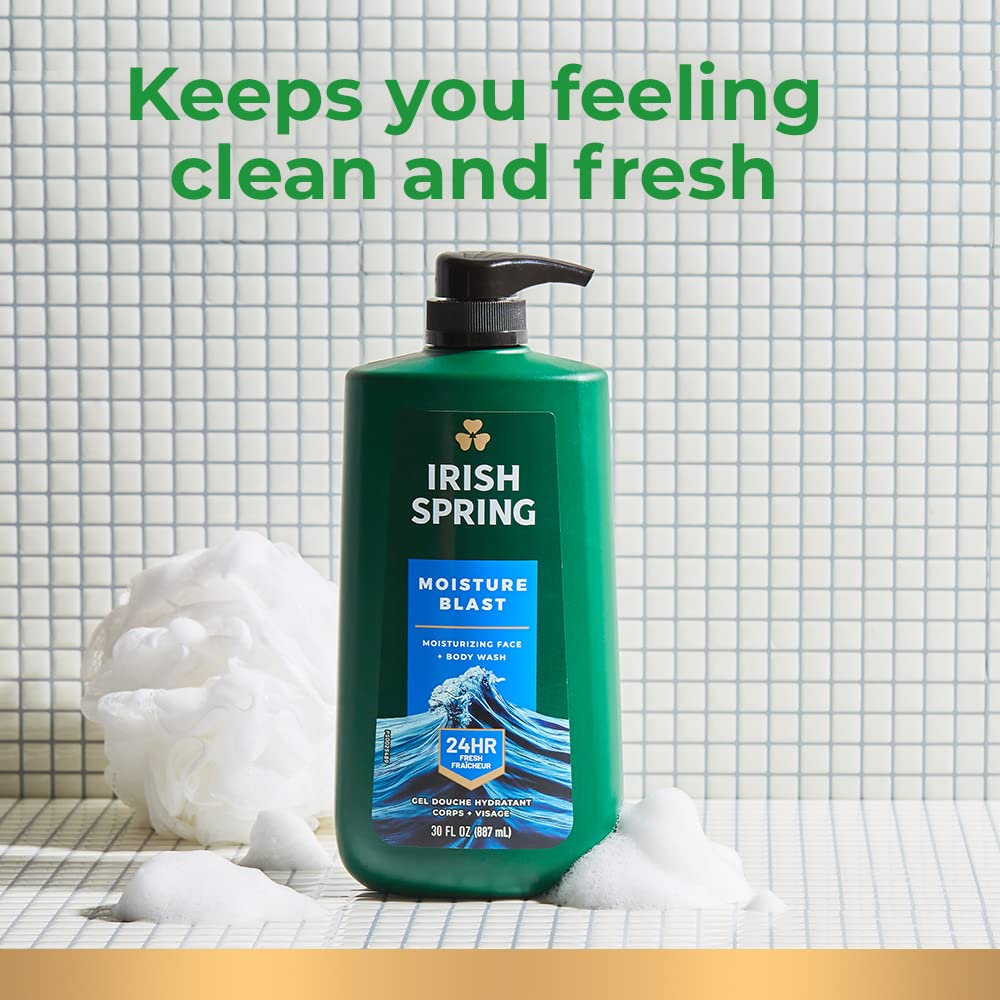 Irish Spring bottle with recyclable materials to suggest eco-conscious benefit