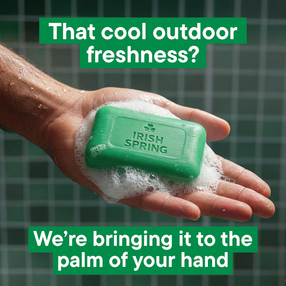 Irish Spring bar inside travel kit illustrating portability and post-workout freshness