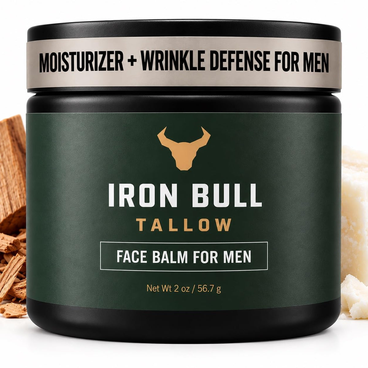 Iron Bull front jar view showing clean packaging and compact 2oz size benefit