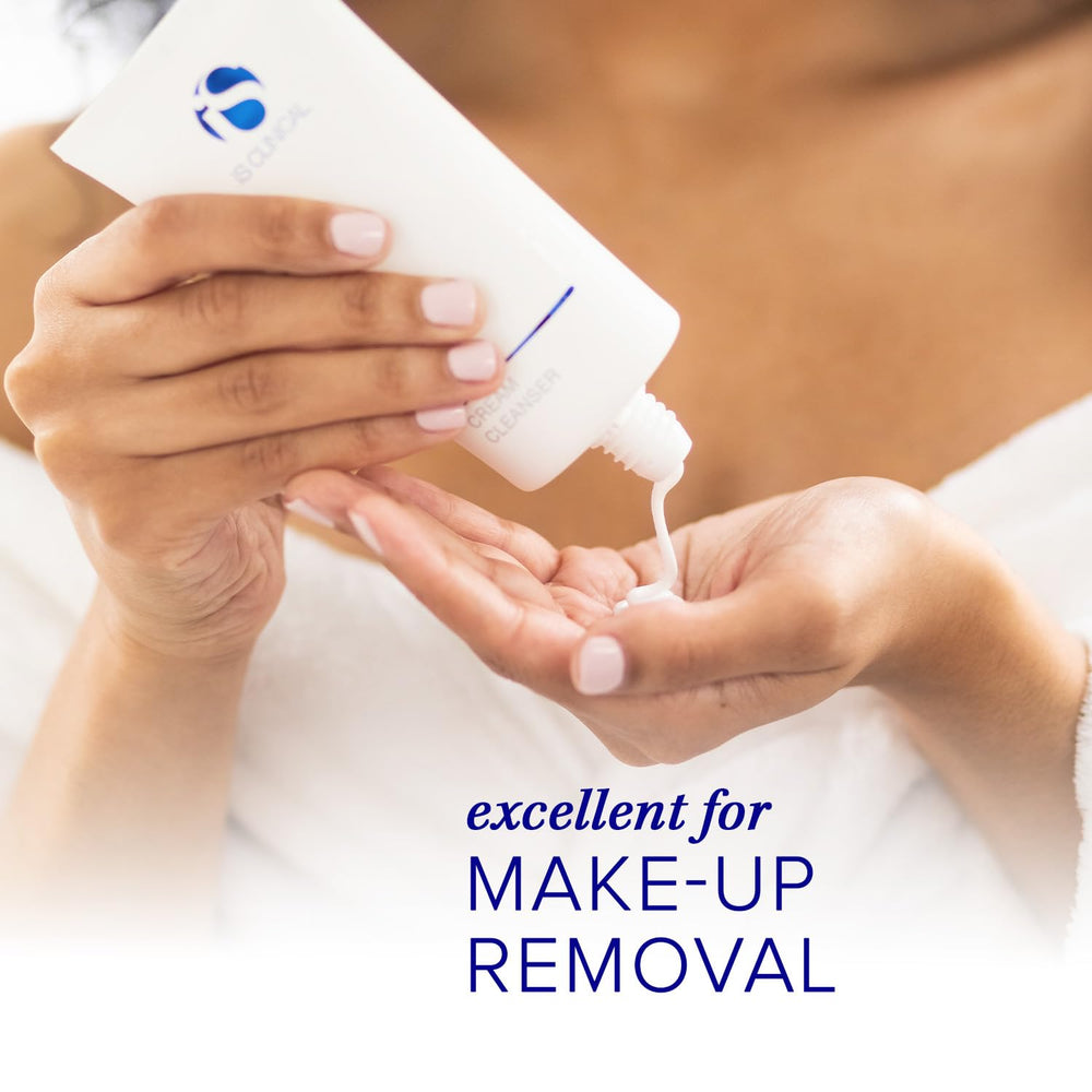 iS CLINICAL cleanser in hand for scale and soft moisturizing benefit
