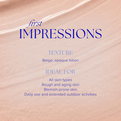 iS CLINICAL close-up of sunscreen texture illustrating ultra-sheer, non-greasy finish and spreadability