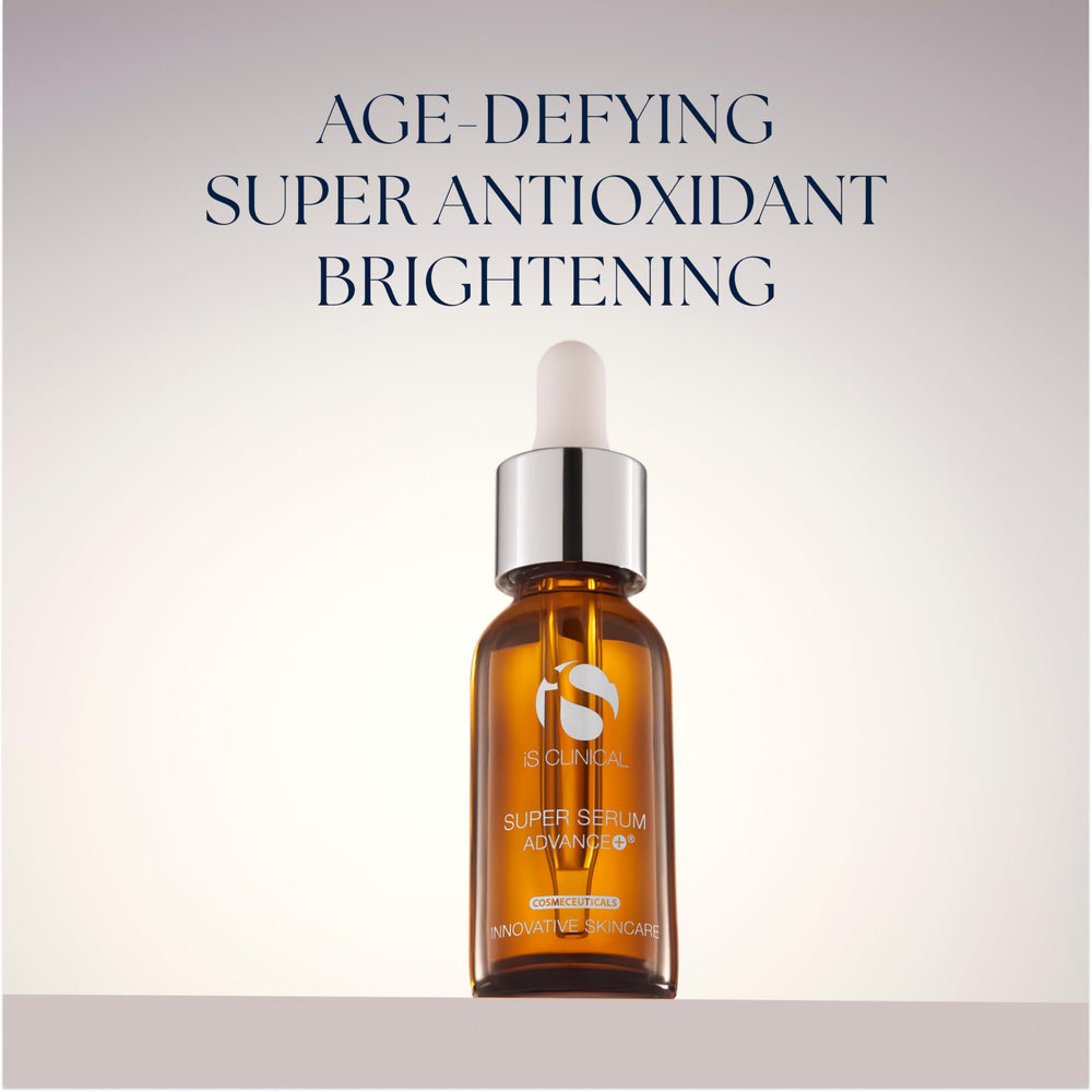 iS CLINICAL serum texture on fingertip, shows lightweight absorbent consistency benefit