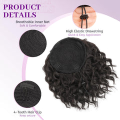 Isaic close-up of curly texture highlighting natural look and easy blending benefit