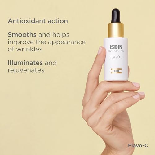 ISDIN serum texture on skin, showing lightweight absorption benefit