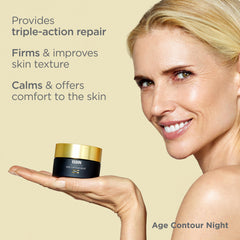 ISDIN application on model squeezing onto face and neck for rejuvenation