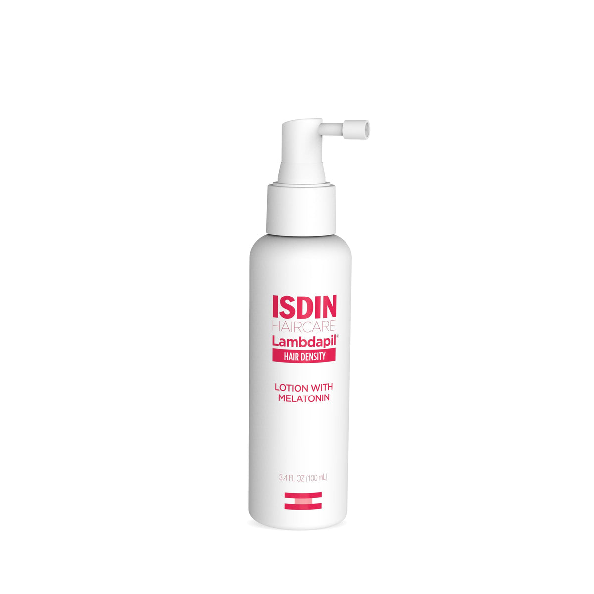 ISDIN Lambdapil front packaging showing bottle and box, clear product identity and benefit