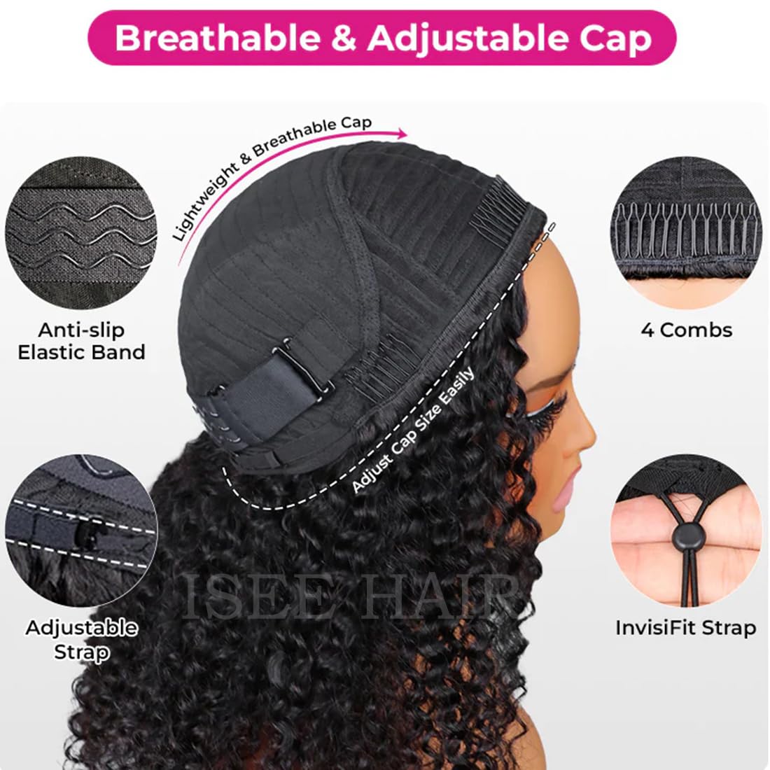 ISEE high bun and ponytail options showing versatile styling