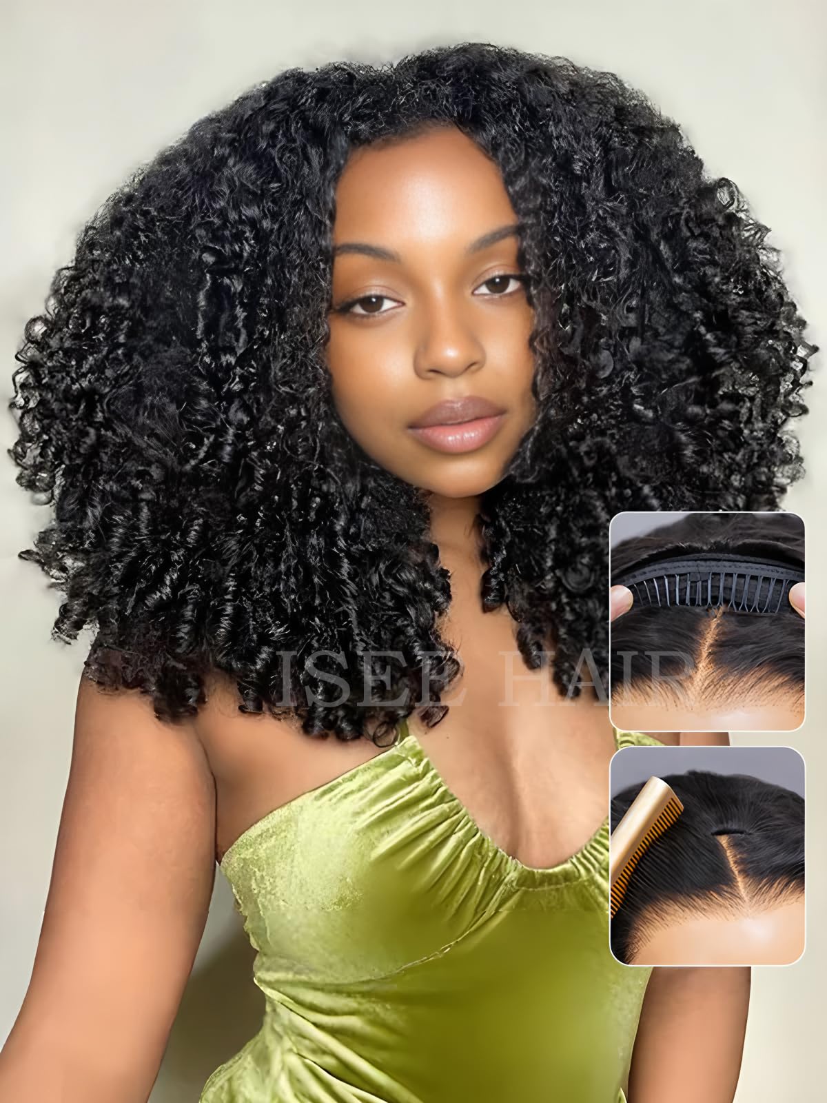 ISEE tight curl pattern close-up highlighting soft texture and styling versatility