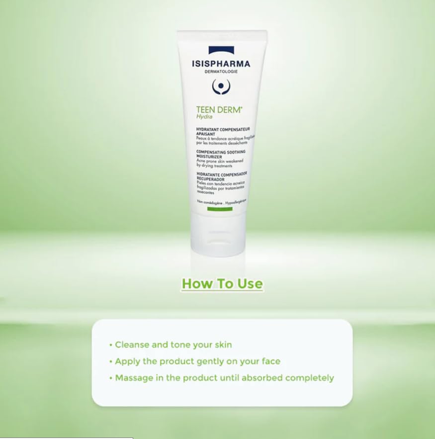 IsisPharma applying cream to cheek showing quick hydration and soothing