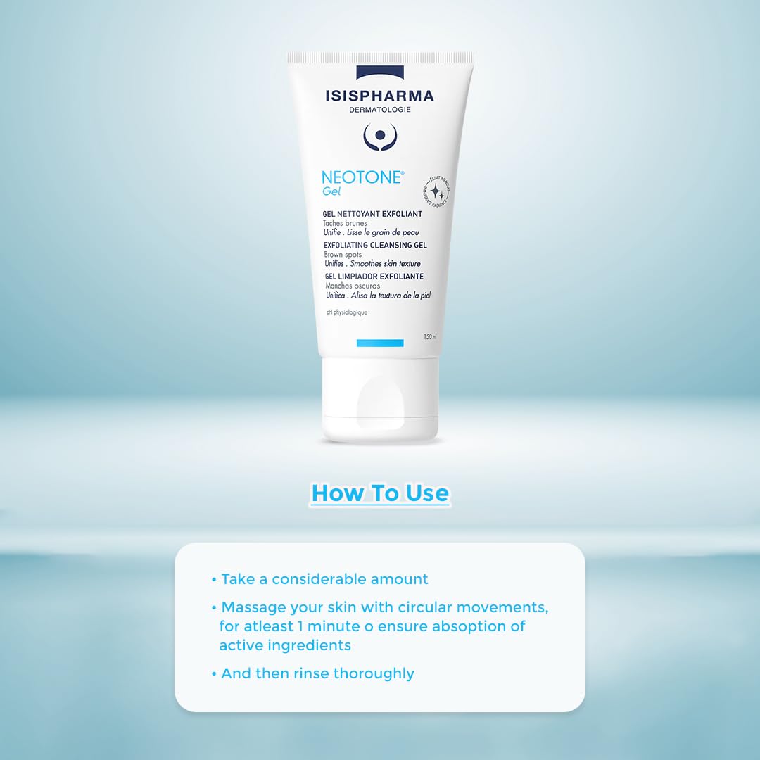 IsisPharma Neotone gel in skincare routine lifestyle scene used in morning regimen for brighter skin