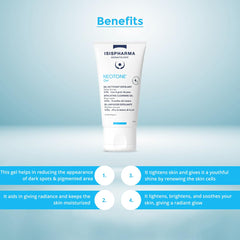 IsisPharma Neotone gel texture close-up illustrating gentle exfoliating beads and smooth consistency