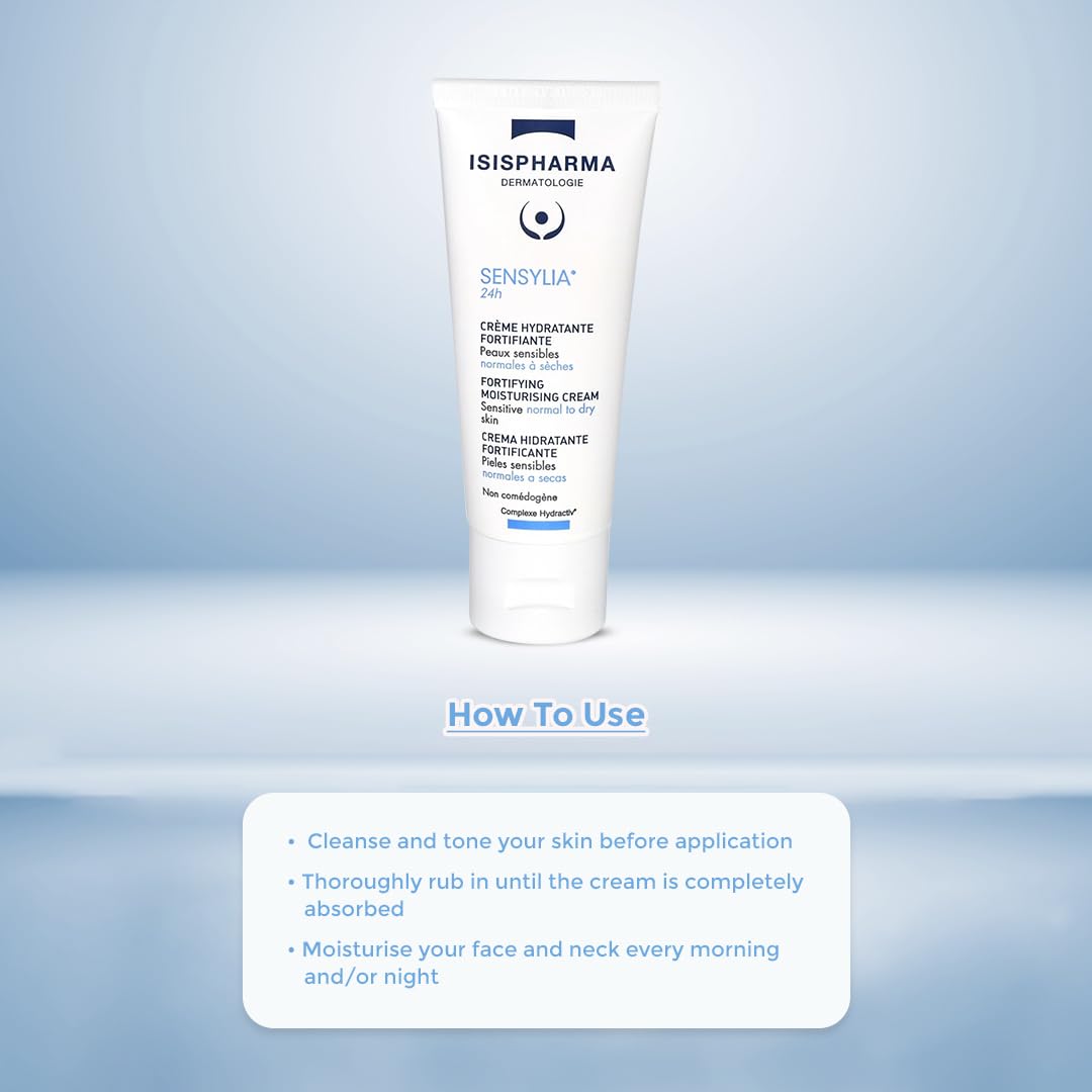 IsisPharma Sensylia applied on hand demonstrating hydration effect and comfortable, non-greasy finish