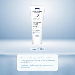 IsisPharma Sensylia applied on hand demonstrating hydration effect and comfortable, non-greasy finish