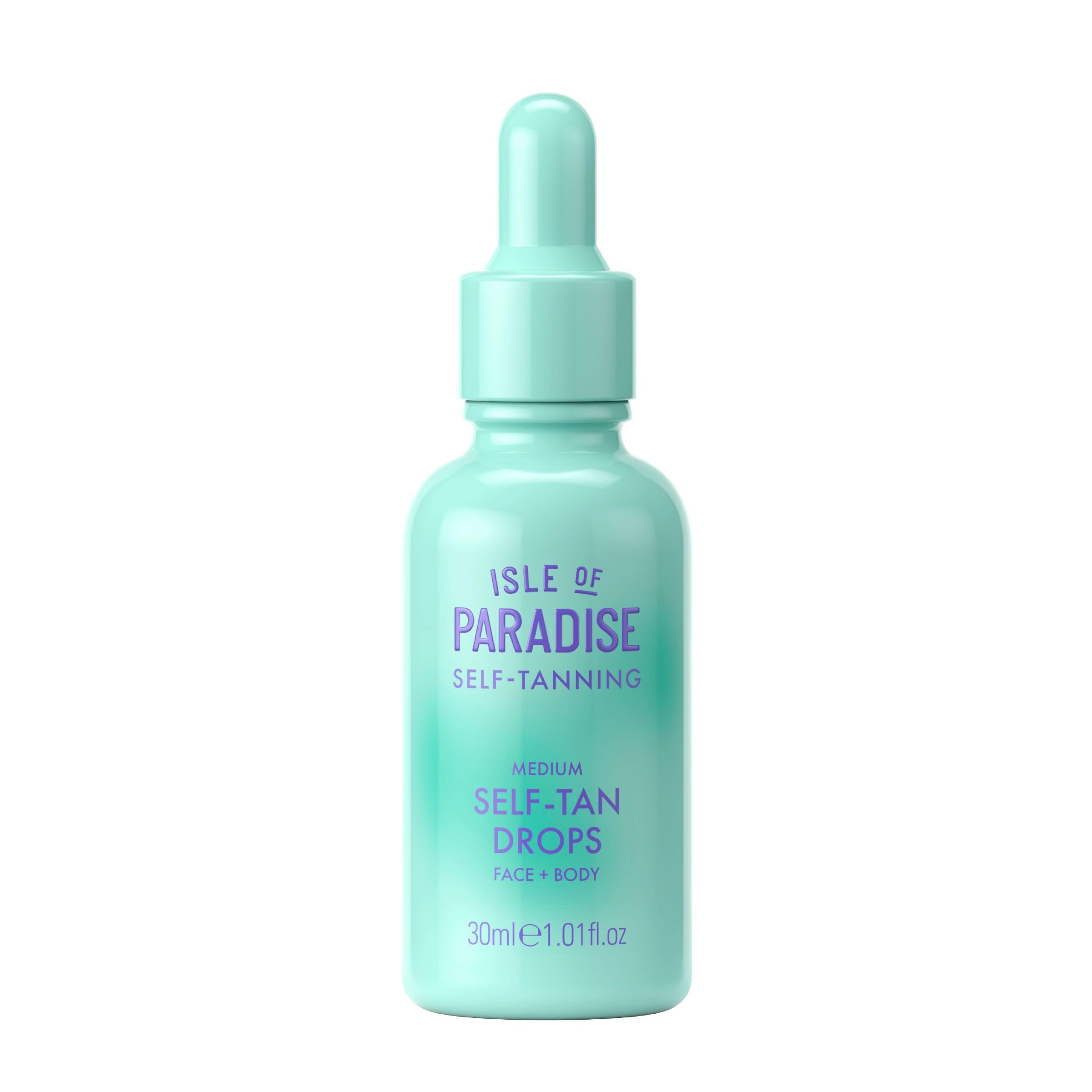 Isle of Paradise front bottle showing product and shade medium benefits glow