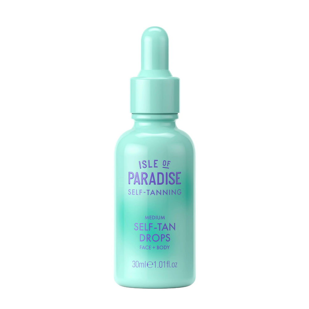 Isle of Paradise front bottle showing product and shade medium benefits glow