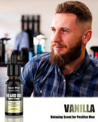 ISNER MILE beard oil being applied in hand demonstrating easy grooming benefit