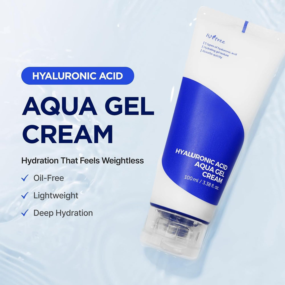 IsNtree gel texture close-up highlighting fast-absorbing, non-greasy hydration