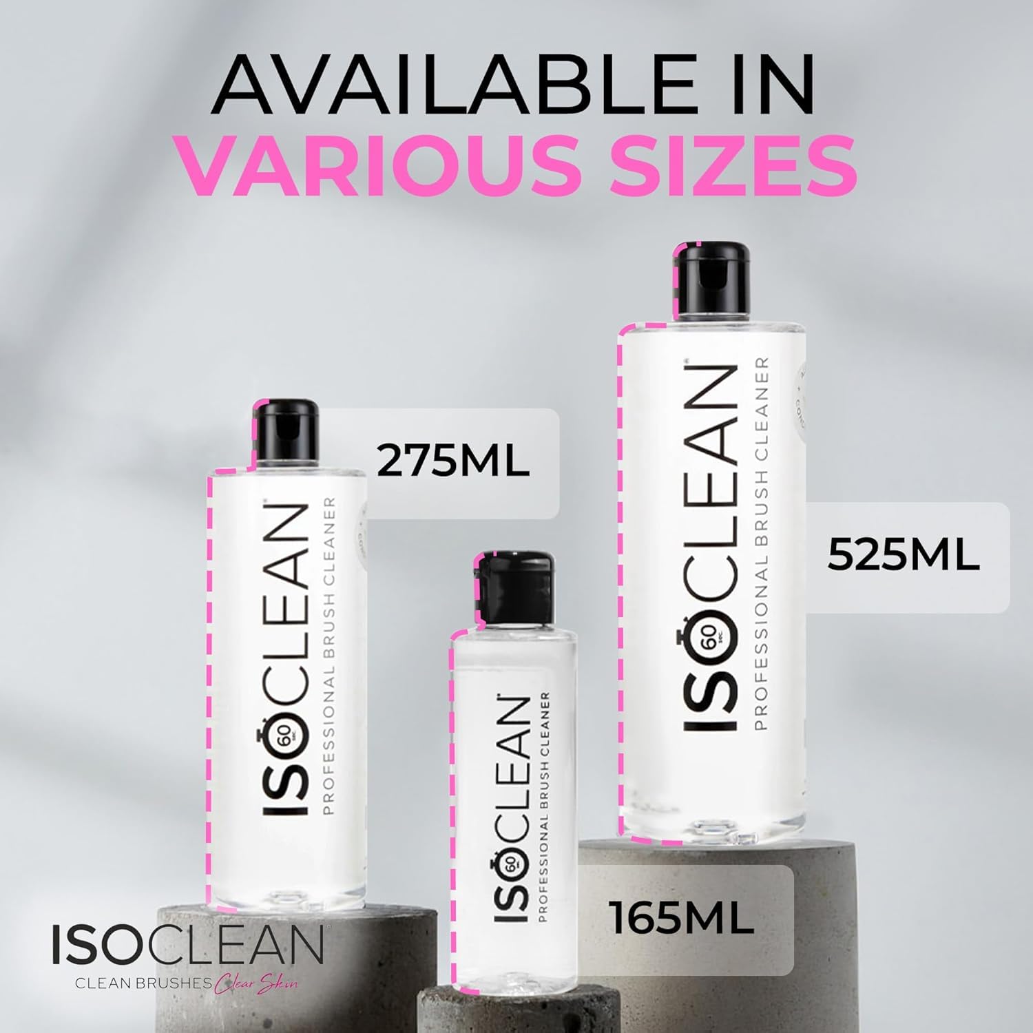 Makeup sponge being cleaned by Isoclean with visible residue removal benefit