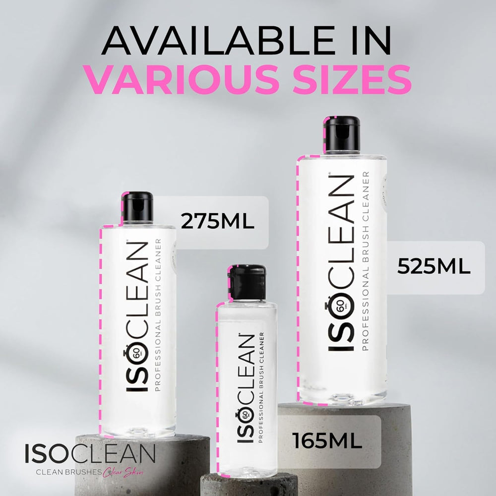 Makeup sponge being cleaned by Isoclean with visible residue removal benefit