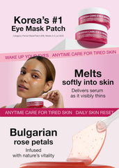 ISOI patch applied under an eye showing immediate cooling and de-puffing effect