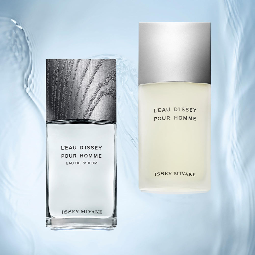 Issey Miyake lifestyle scene of man outdoors wearing scent for natural confidence