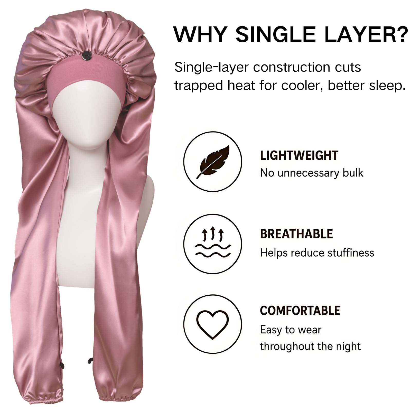 Isshin Beauty bonnet worn while sleeping keeping hair covered and frizz-free