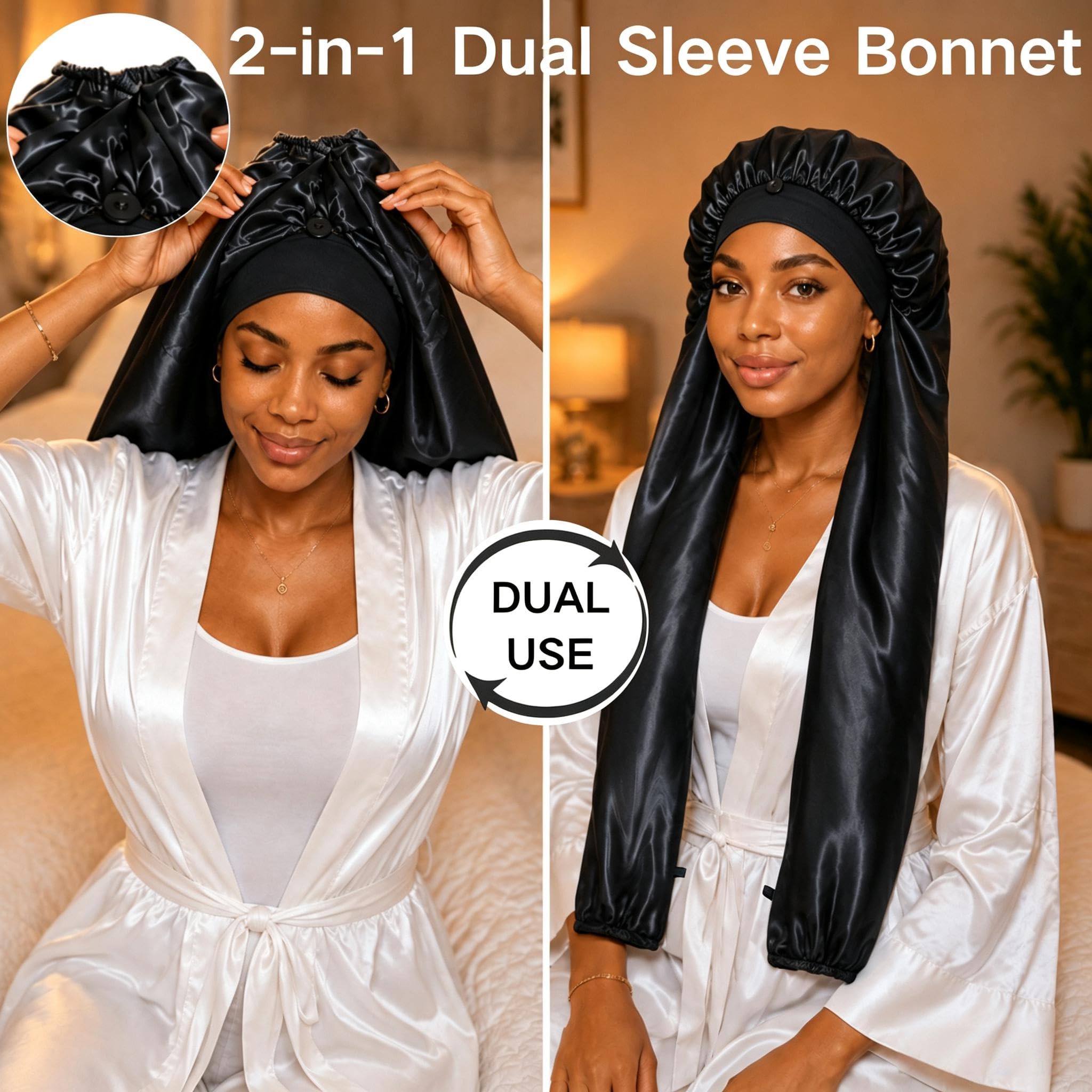 Isshin Beauty split sleeve detail illustrating roomy compartments for long hair