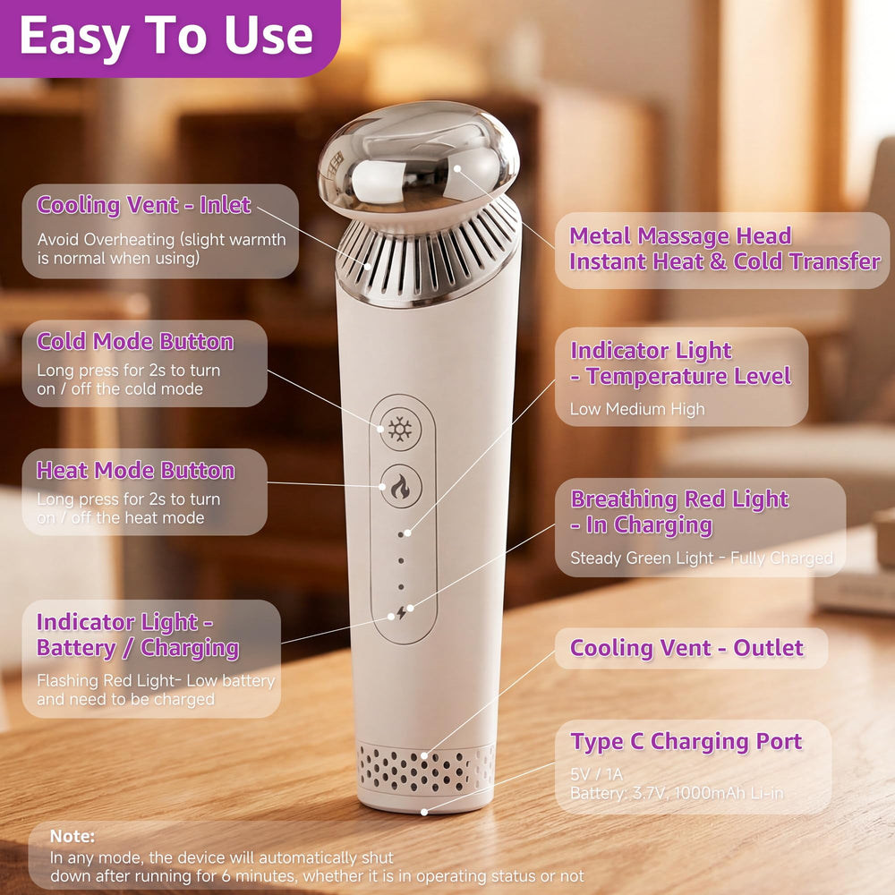 Isuyuki massager gliding over cheek to improve serum absorption and skin radiance