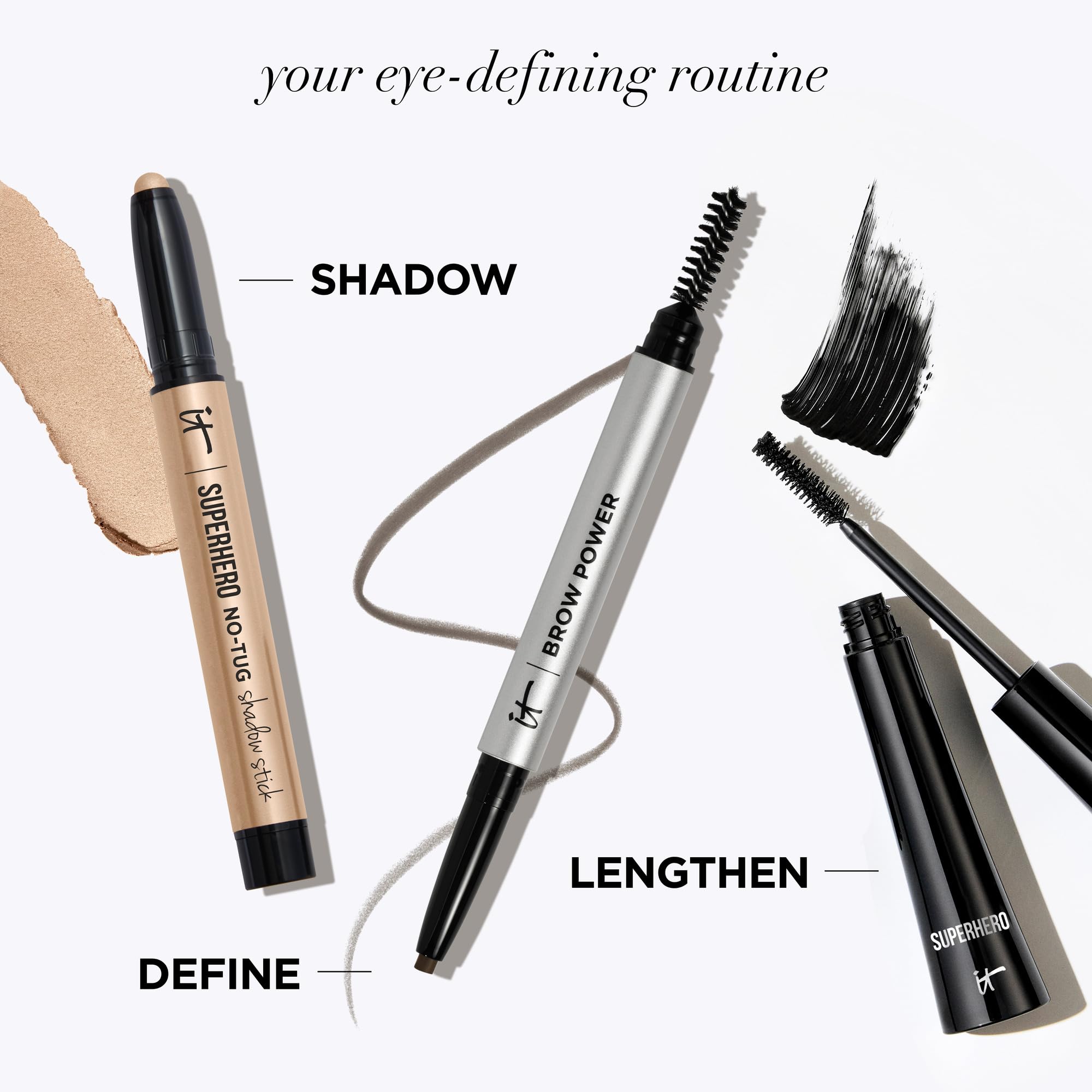 IT Cosmetics pencil on a vanity illustrating everyday styling convenience