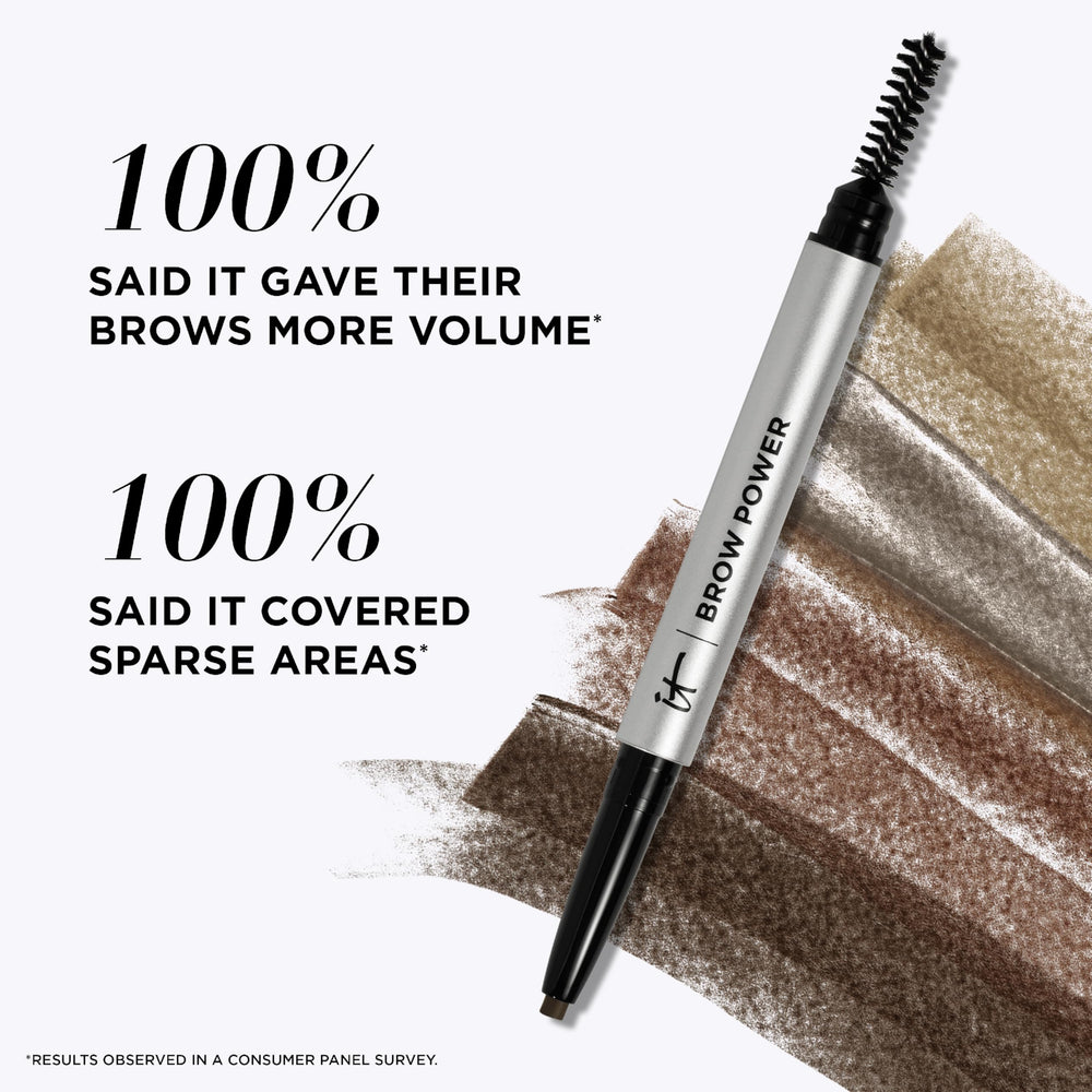 IT Cosmetics Brow Power before and after brows demonstrating fullness benefit